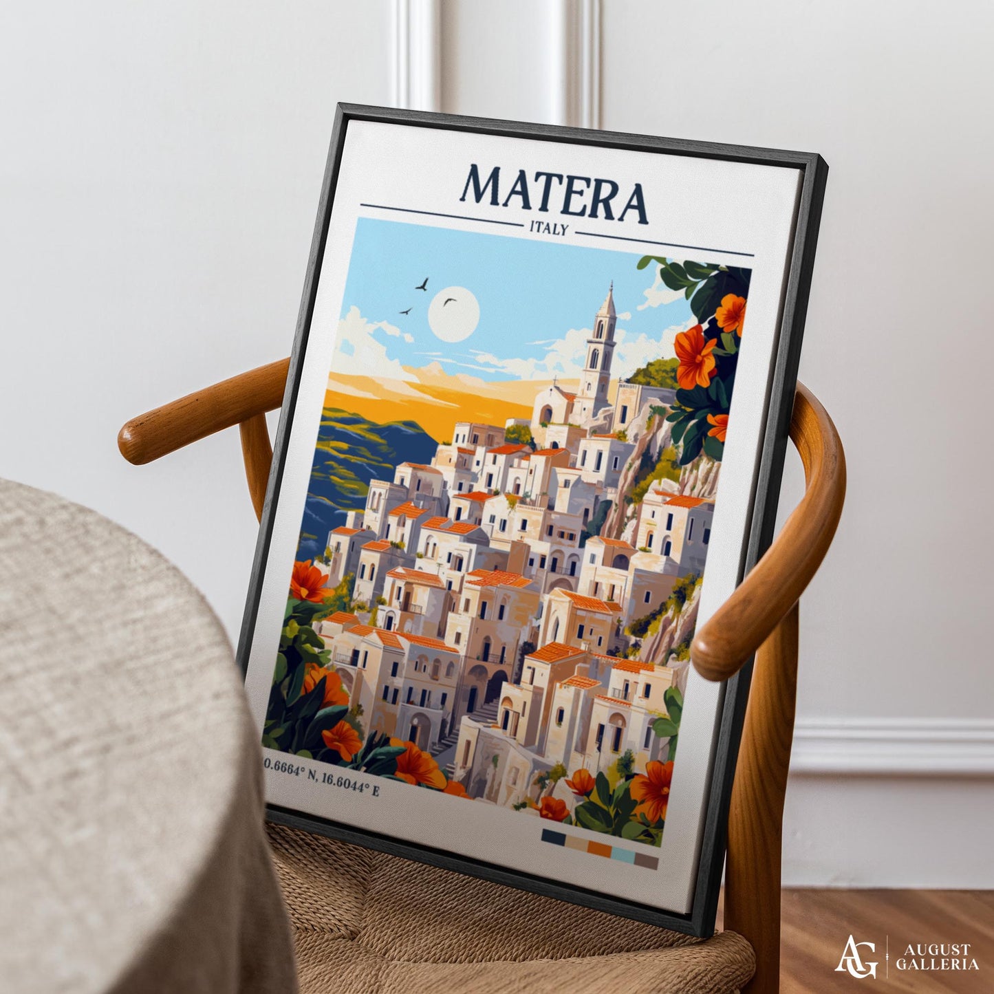 Matera Italy Retro Travel Print