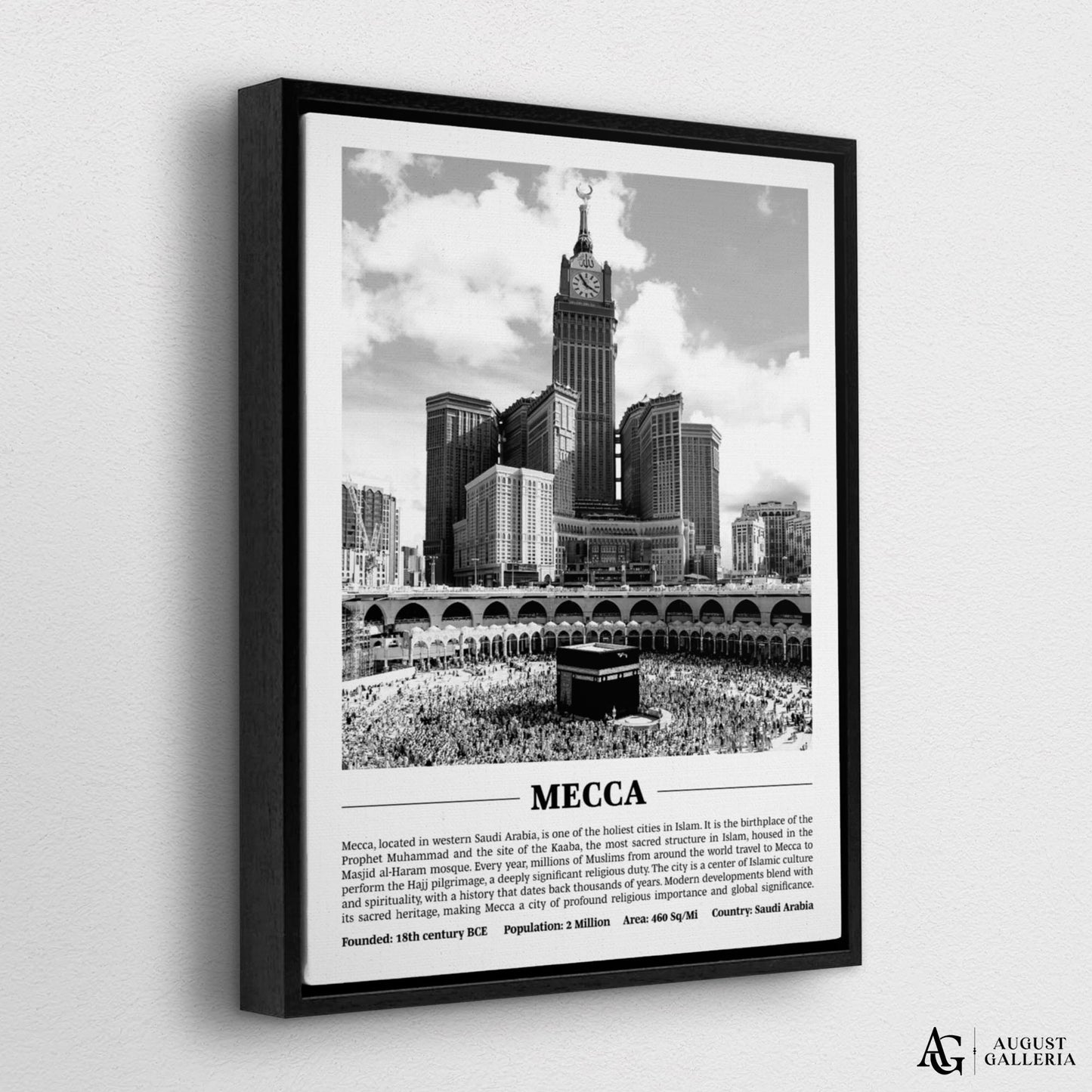 Mecca Black & White City Print