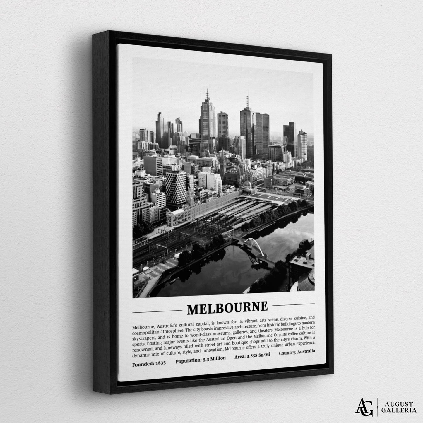 Melbourne Black & White City Print