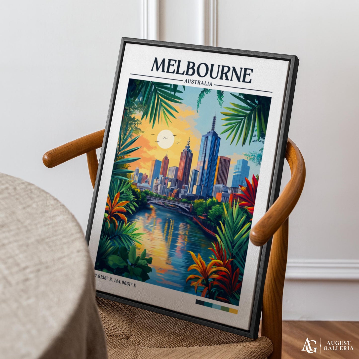 Melbourne Australia Retro Travel Print