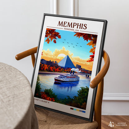 Memphis Tennessee Retro Travel Print