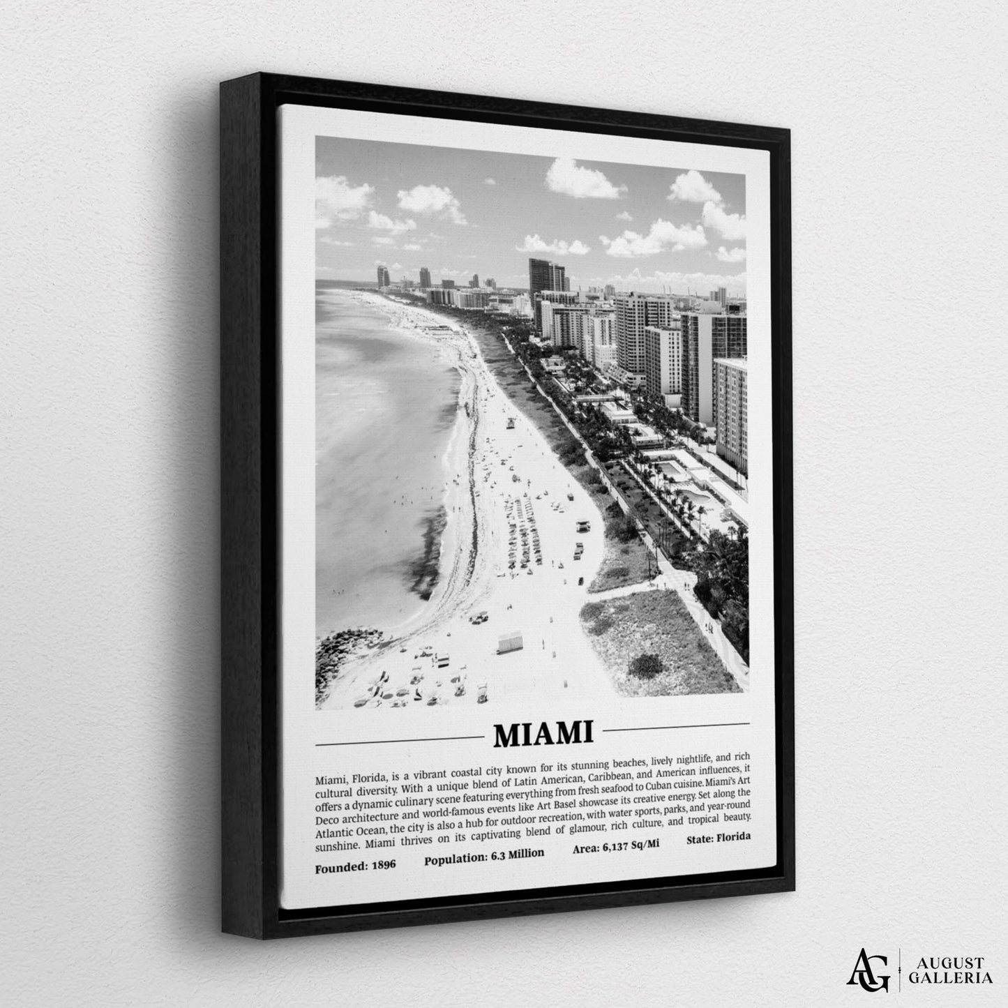 Miami Black & White City Print