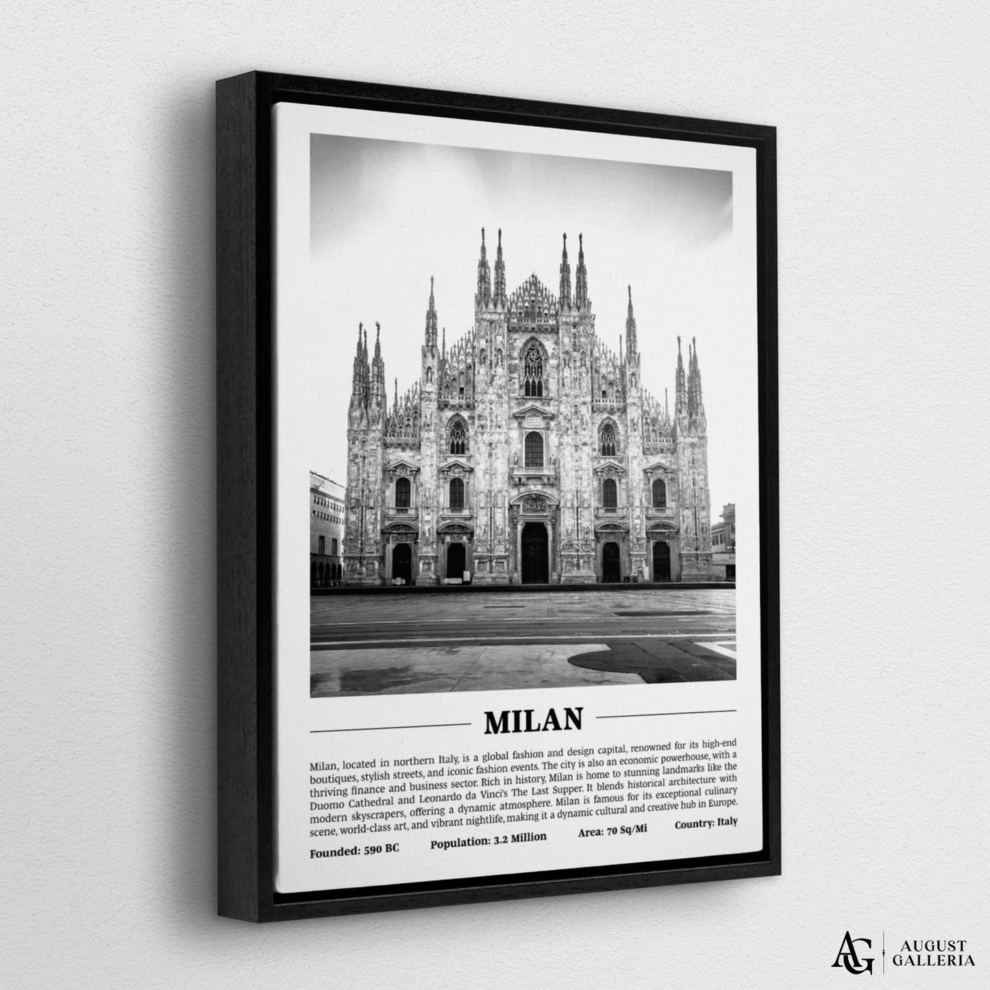 Milan Black & White City Print