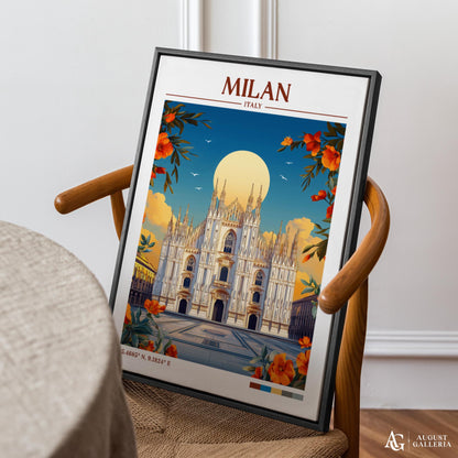 Milan Italy Retro Travel Print