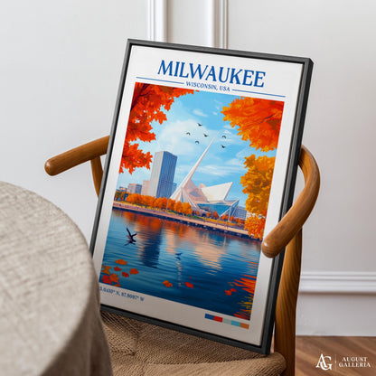 Milwaukee Wisconsin Retro Travel Print
