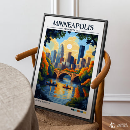 Minneapolis Minnesota Retro Travel Print