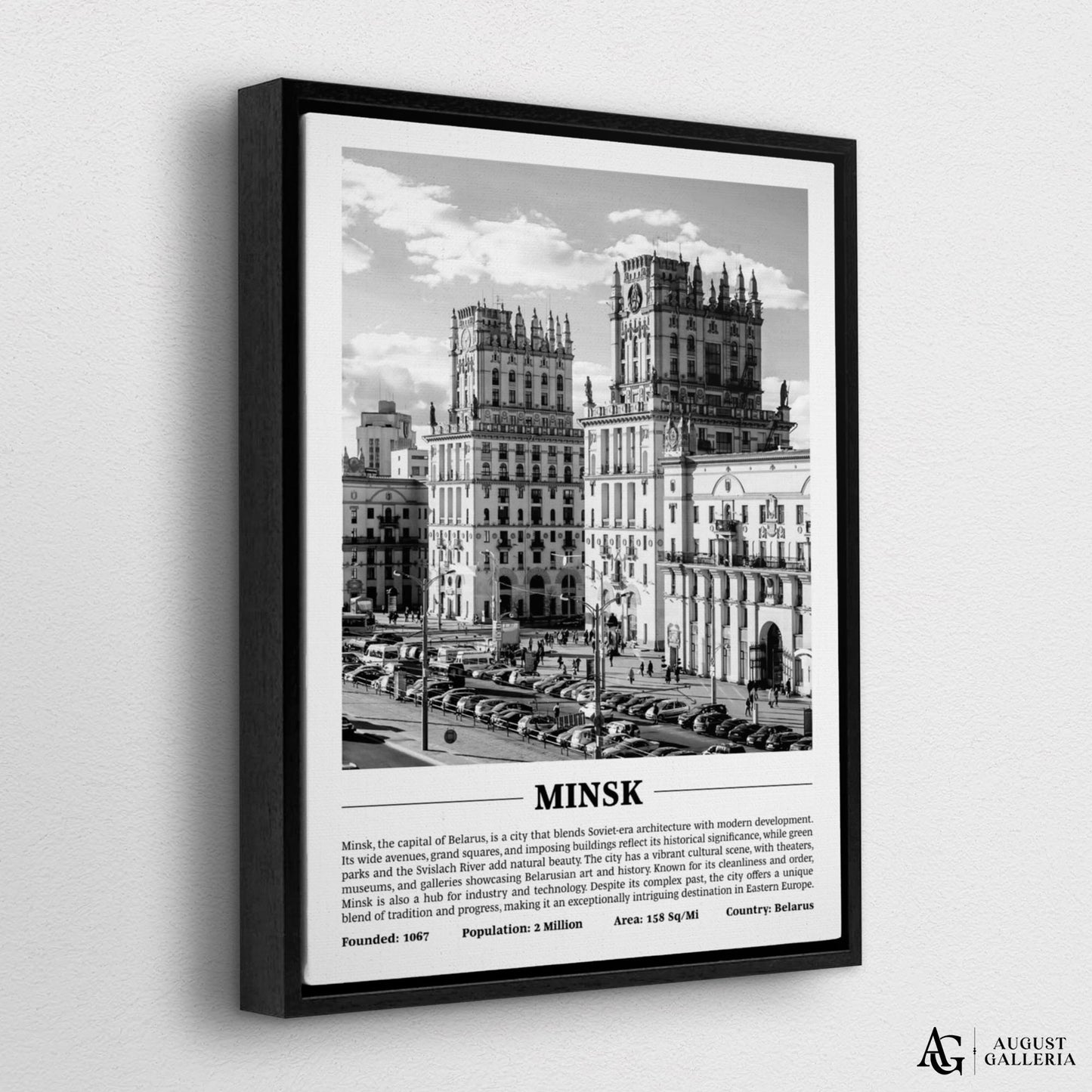 Minsk Black & White City Print