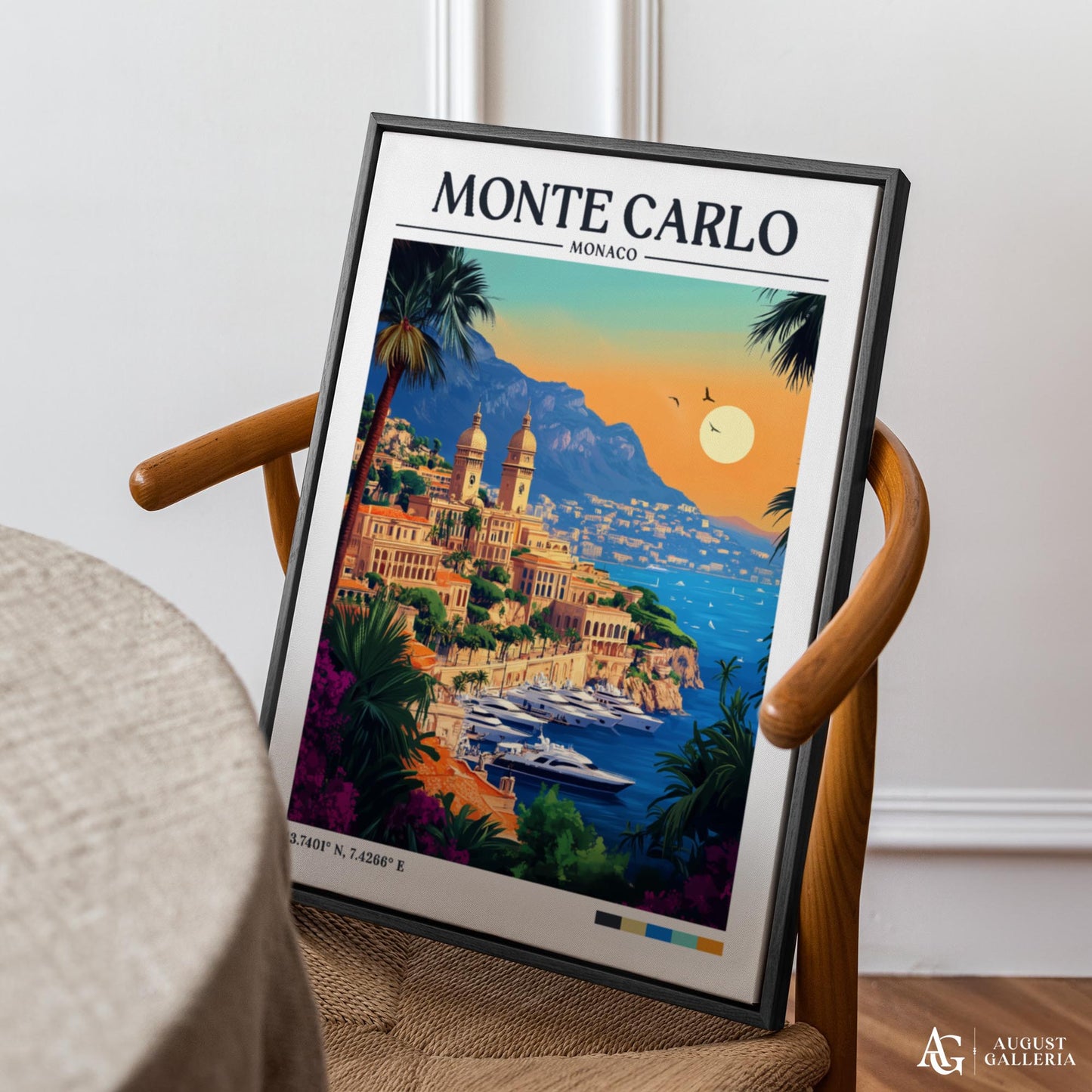 Monte Carlo Retro Travel Print