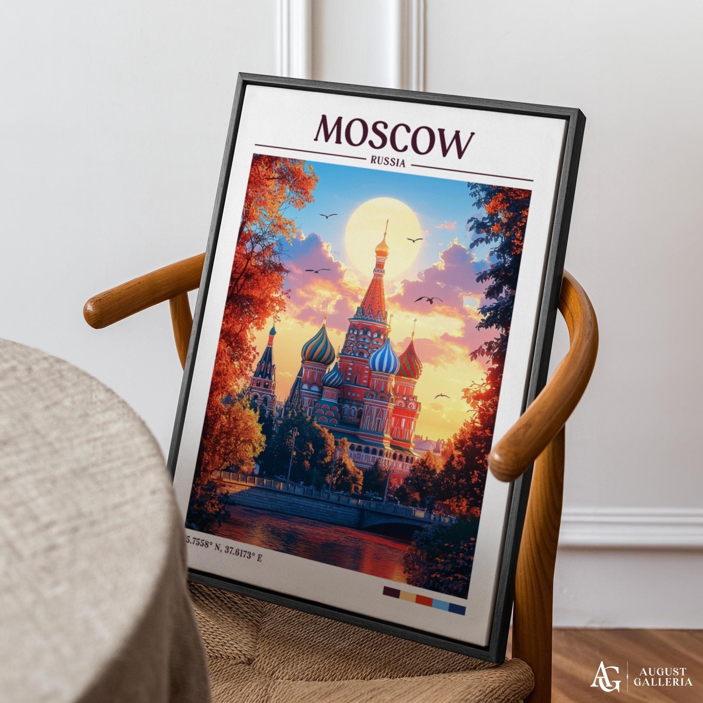 Moscow Russia Retro Travel Print