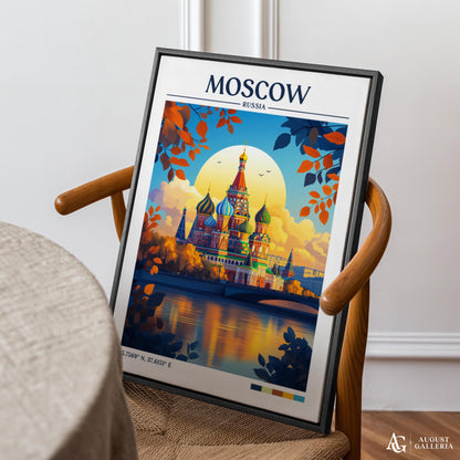 Moscow Russia Retro Travel Print