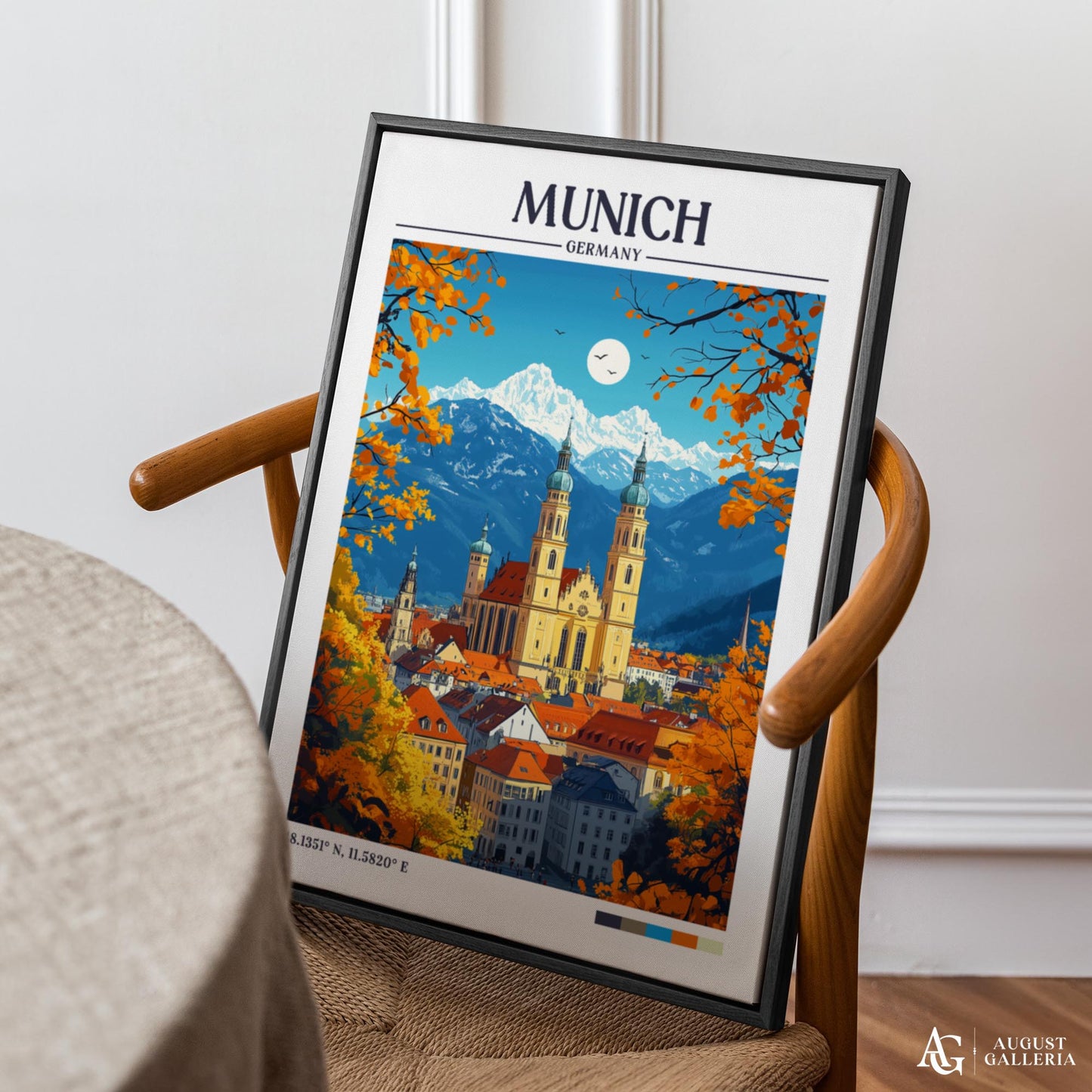 Munich Germany Retro Travel Print
