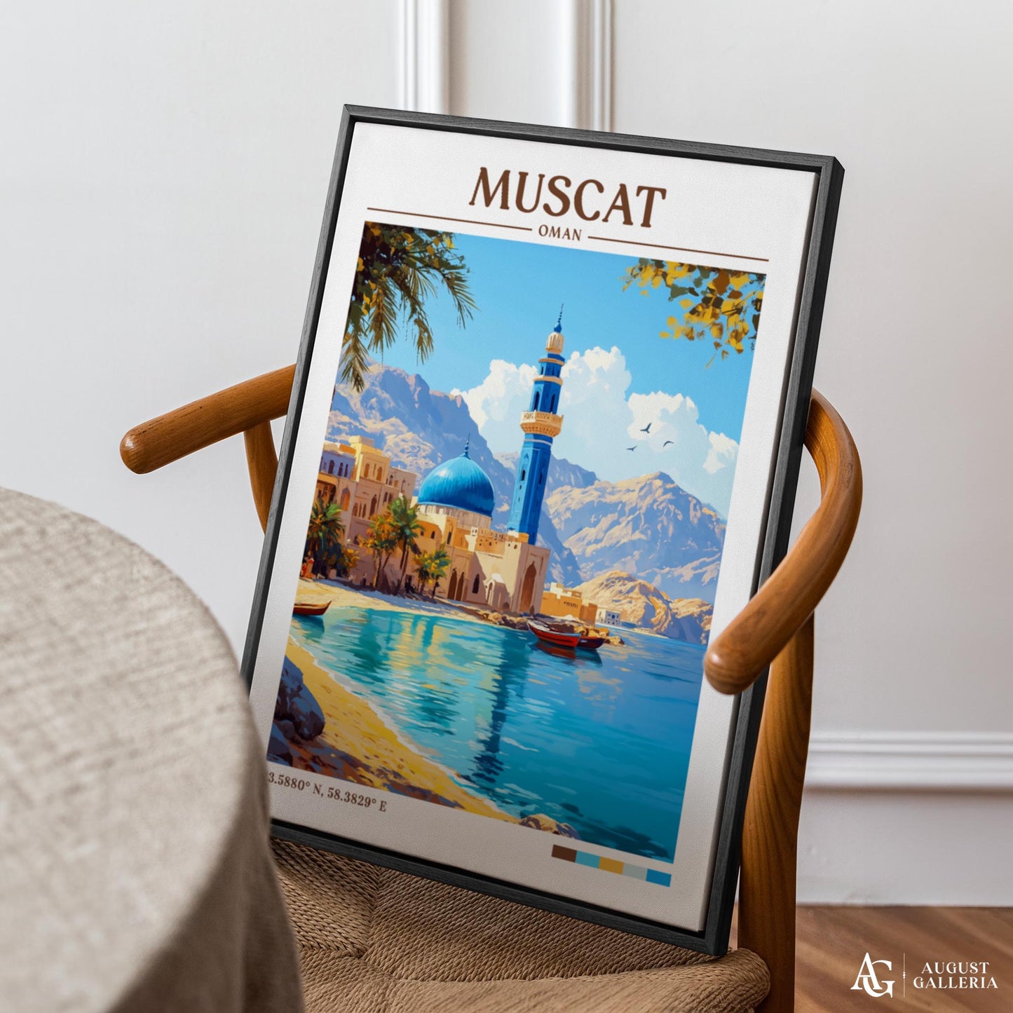 Muscat Oman Retro Travel Print