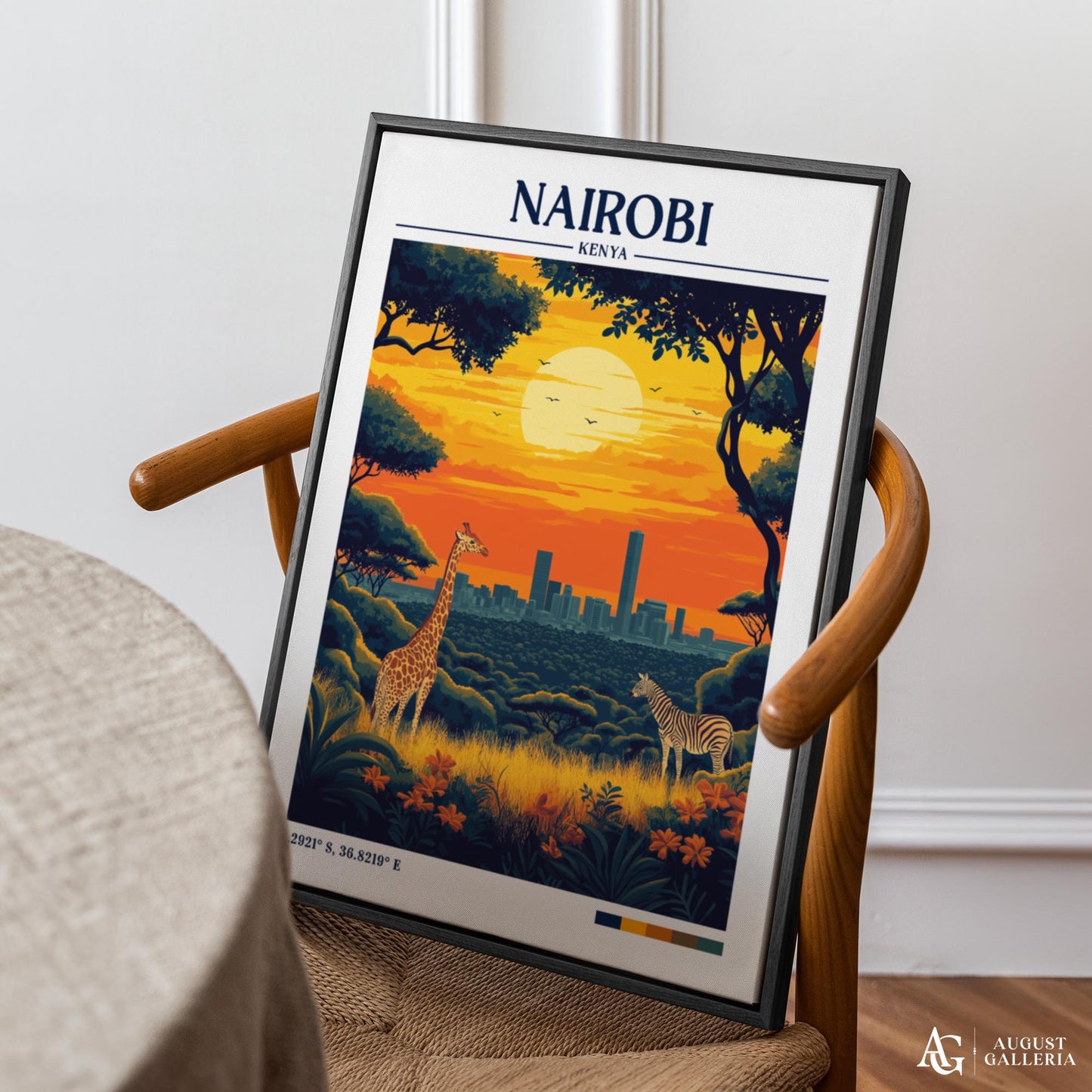 Nairobi Kenya Retro Travel Print