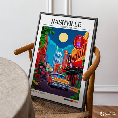 Nashville Tennessee Retro Travel Print