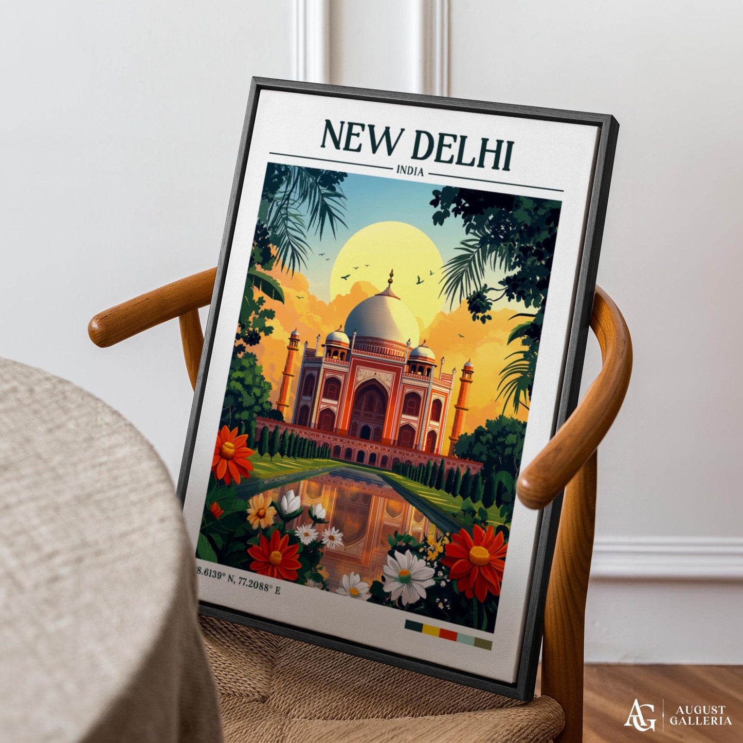 New Delhi Retro Travel Print