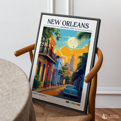 New Orleans Retro Travel Print