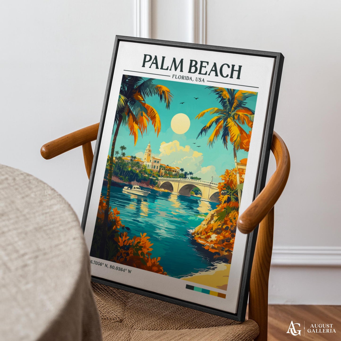 Palm Beach Florida Retro Travel Print