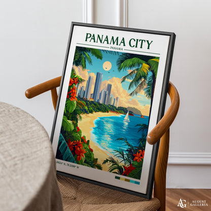 Panama City Retro Travel Print