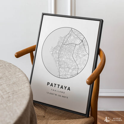 Pattaya Minimalist Map