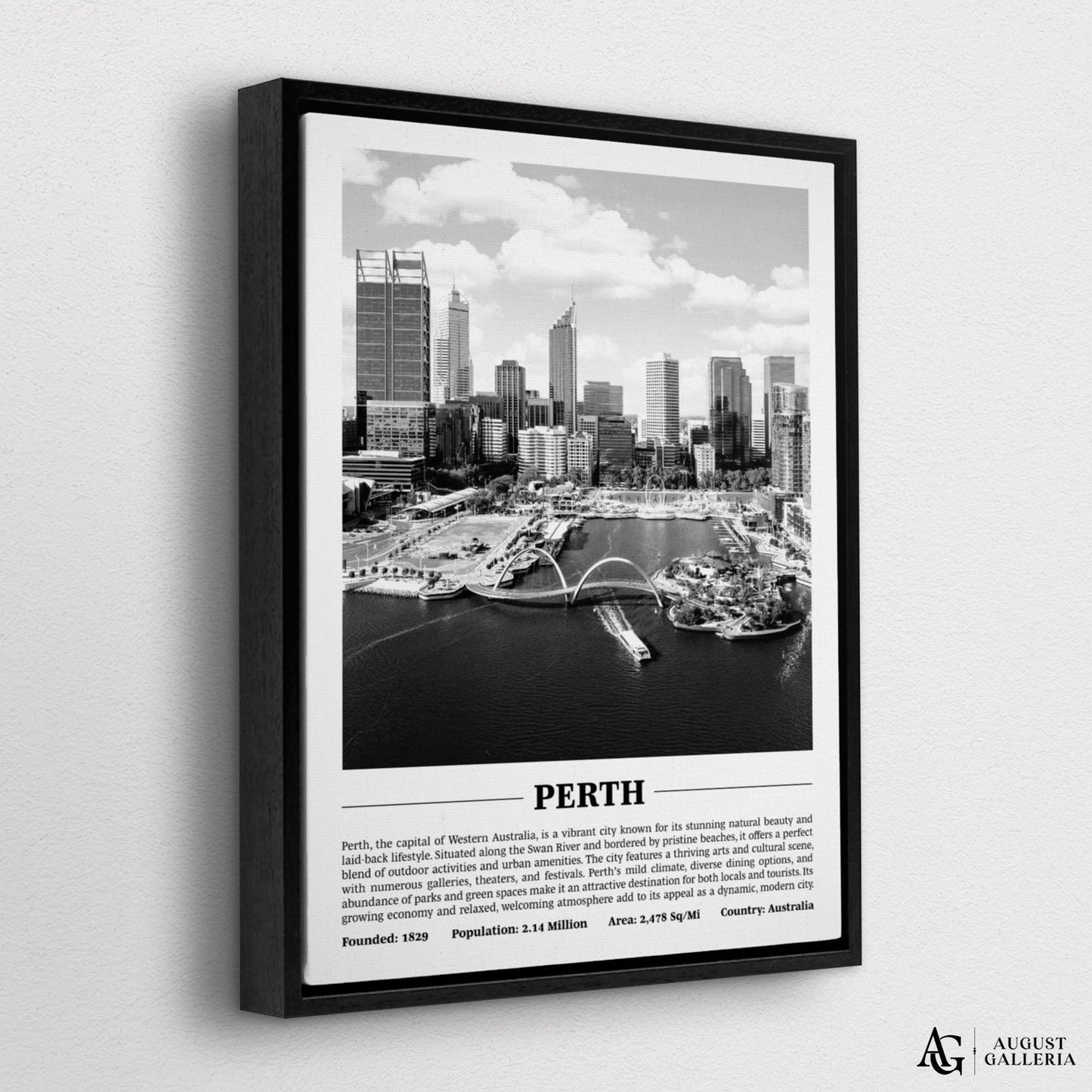 Perth Black & White City Print