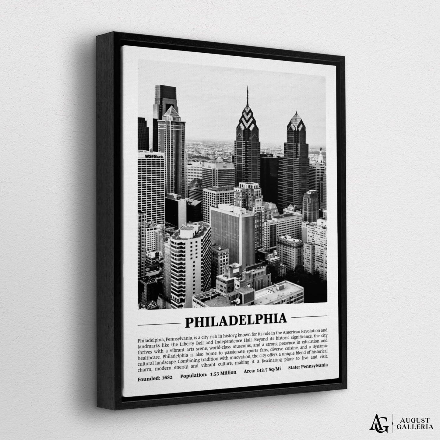 Philadelphia Black & White City Print