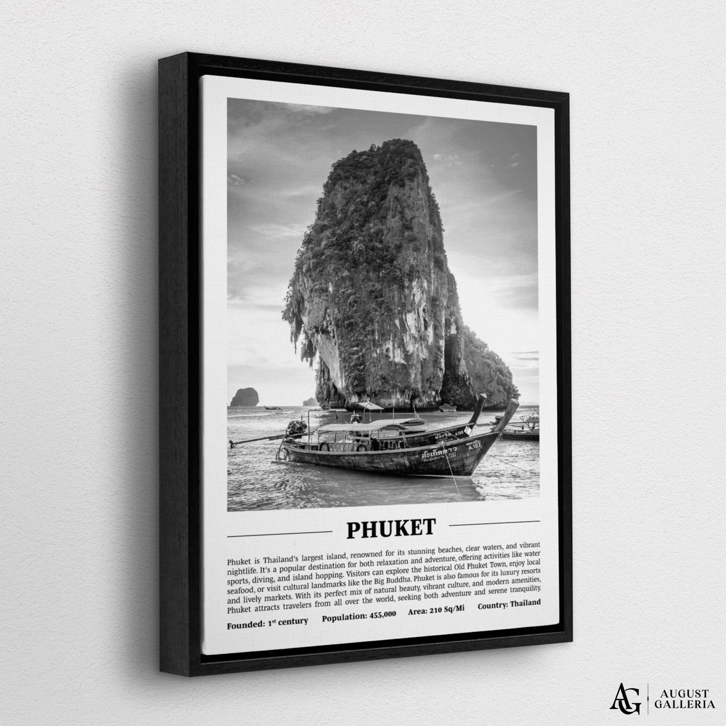 Phuket Black & White City Print