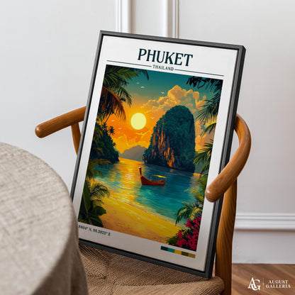 Phuket Thailand Retro Travel Print