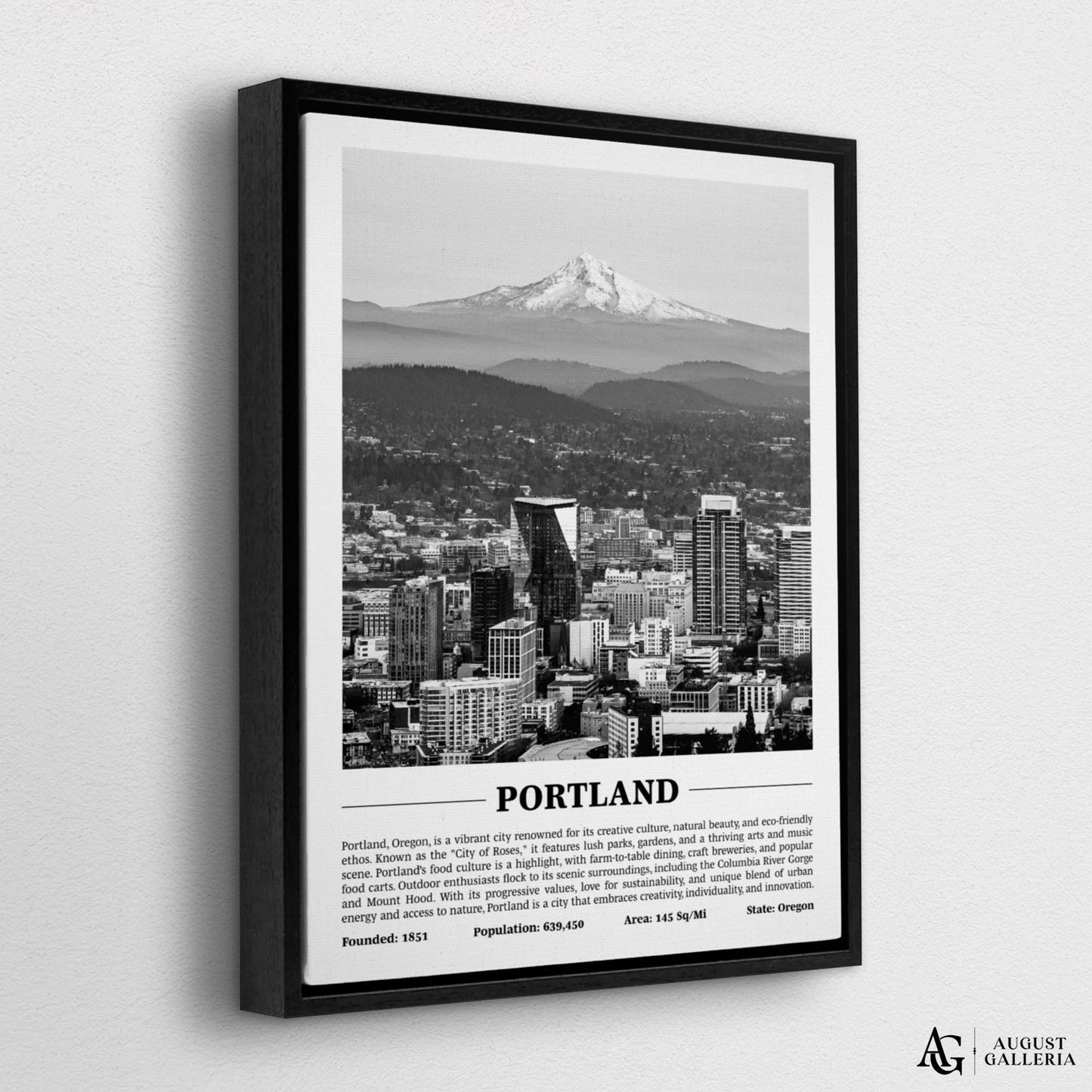 Portland Black & White City Print