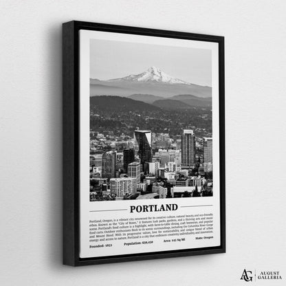 Portland Black & White City Print