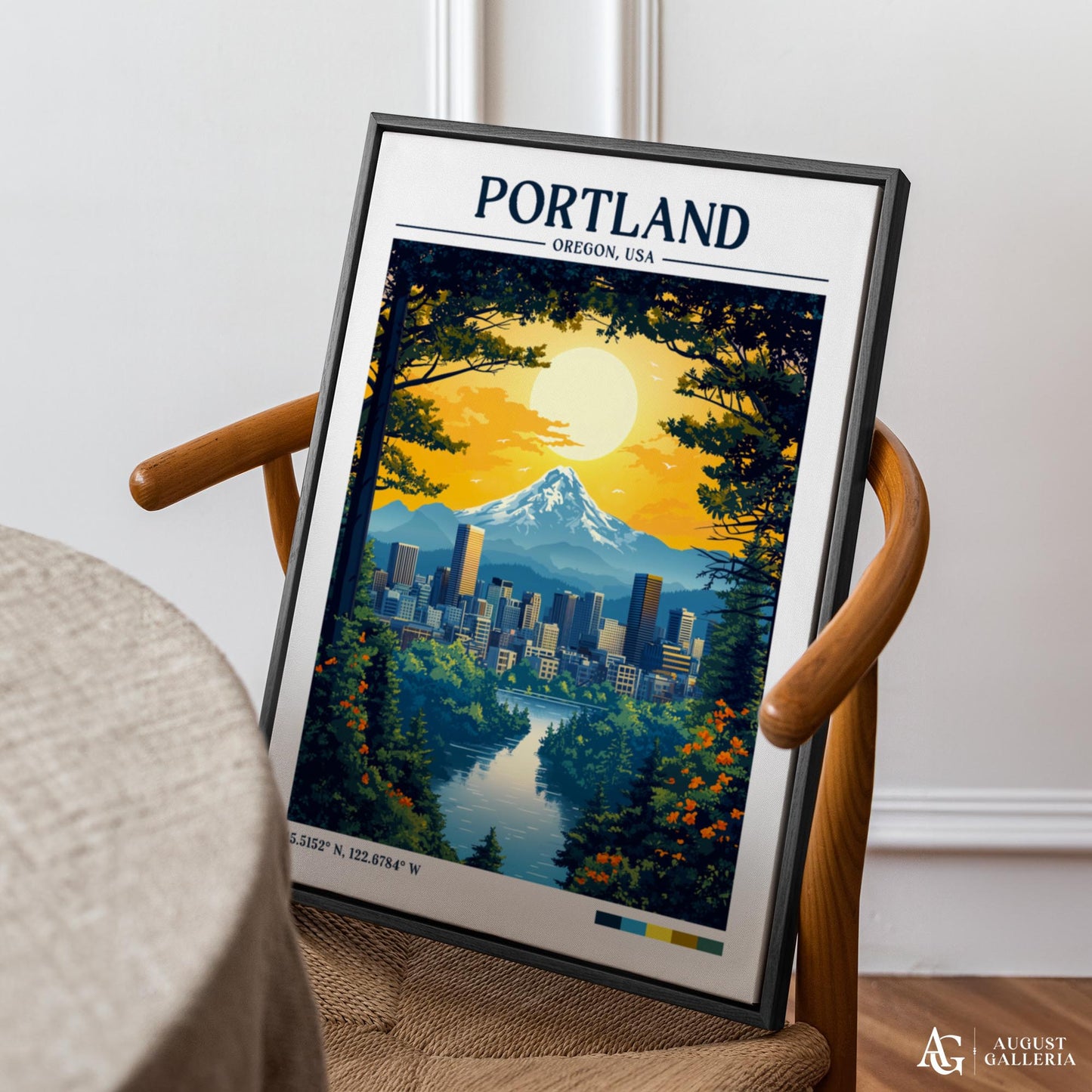 Portland Oregon Retro Travel Print