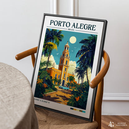 Porto Alegre Retro Travel Print
