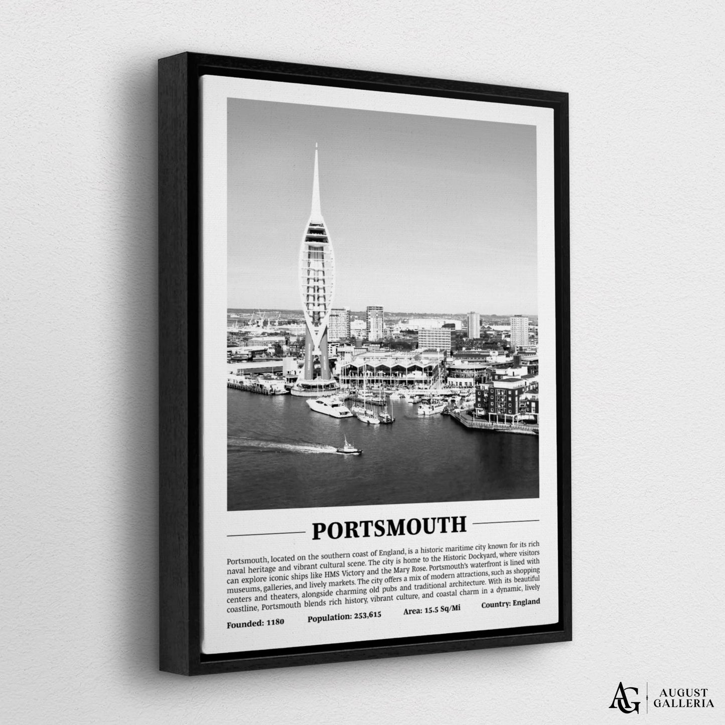 Portsmouth Black & White City Print