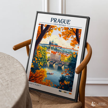 Prague Retro Travel Print