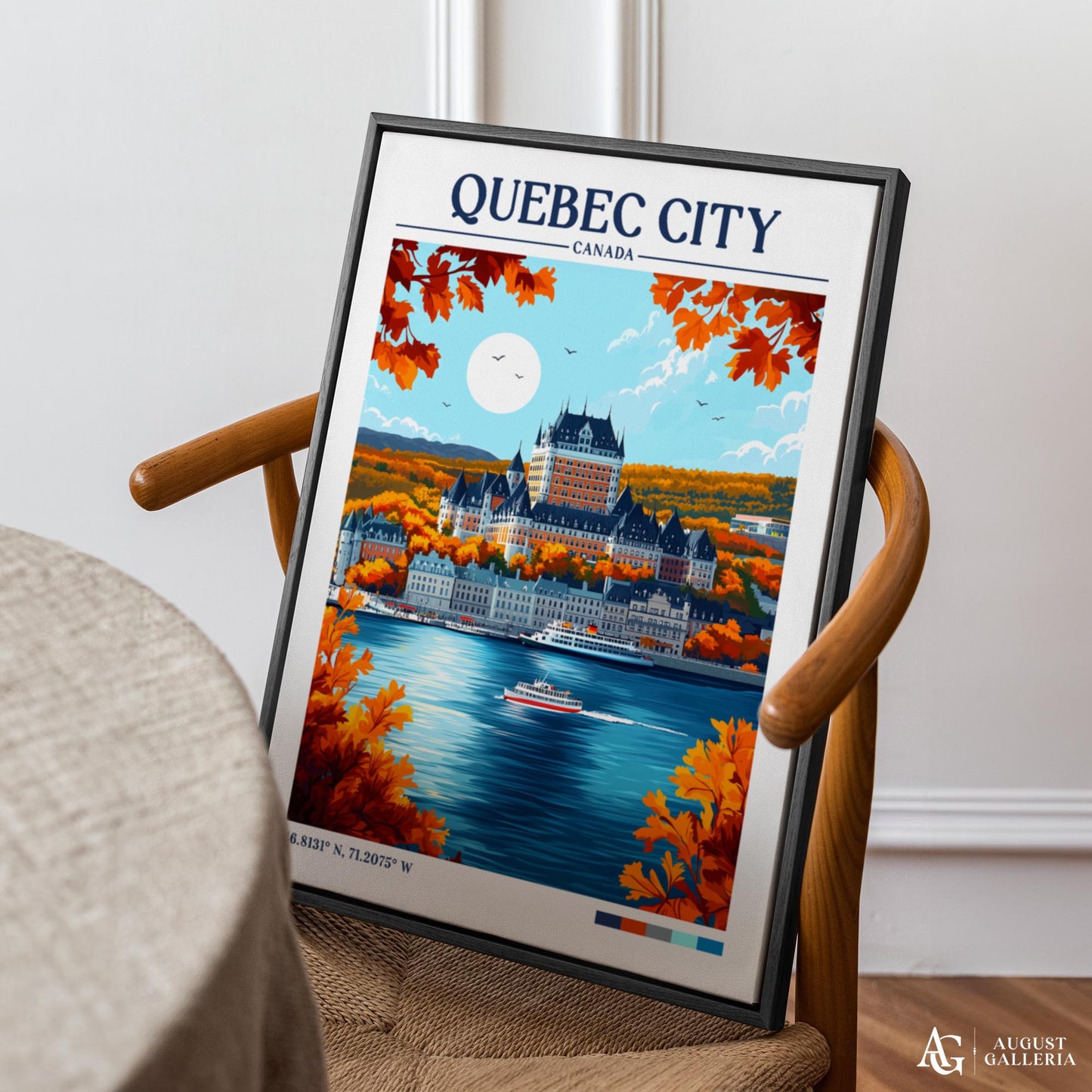 Quebec City Retro Travel Print