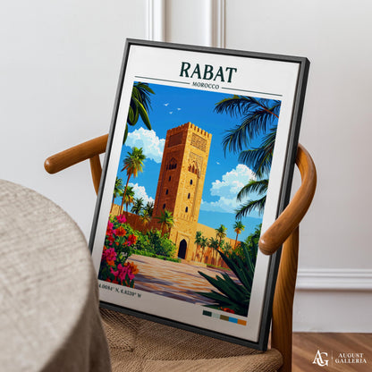 Rabat Morocco Retro Travel Print