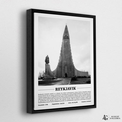 Reykjavik Black & White City Print