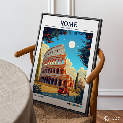 Rome Italy Retro Travel Print