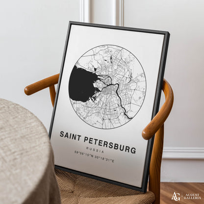 Saint Petersburg Minimalist Map