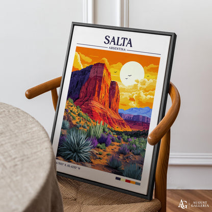 Salta Argentina Retro Travel Print