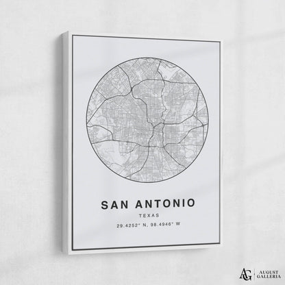 San Antonio Minimalist Map