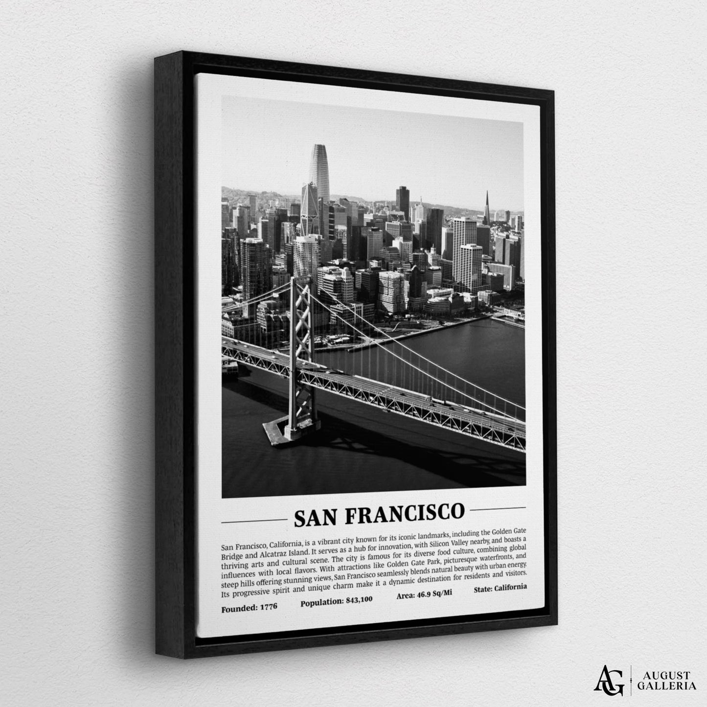 San Francisco Black & White City Print