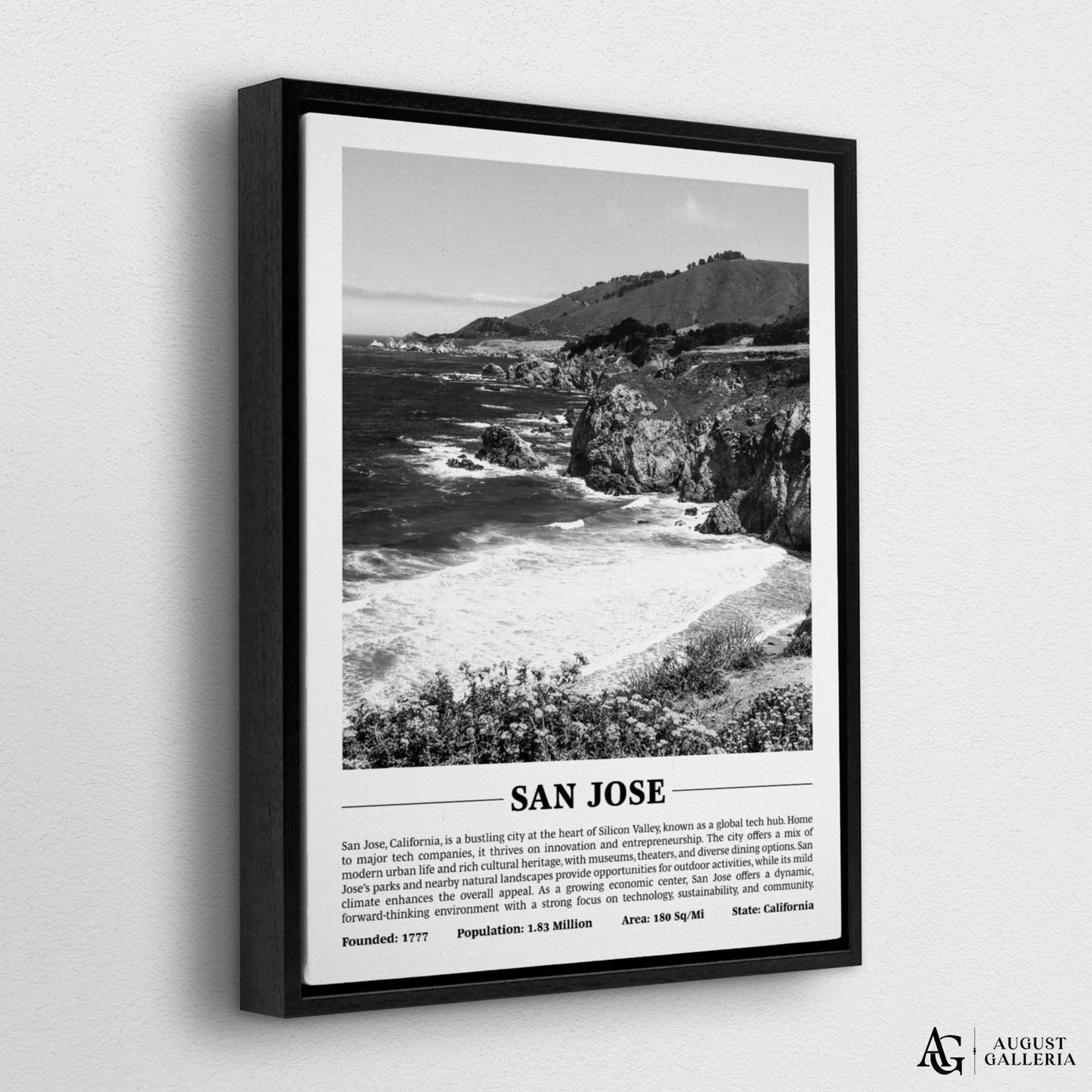 San Jose Black & White City Print