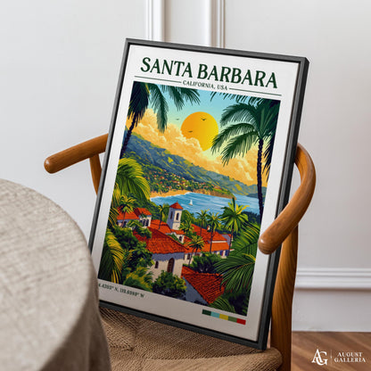 Santa Barbara Retro Travel Print