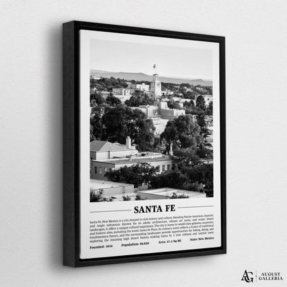 Santa Fe Black & White City Print