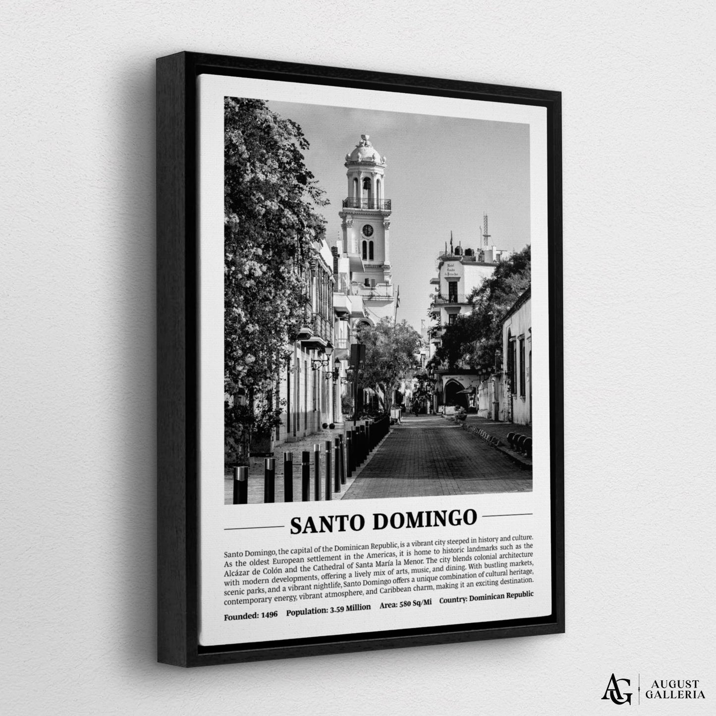 Santo Domingo Black & White City Print