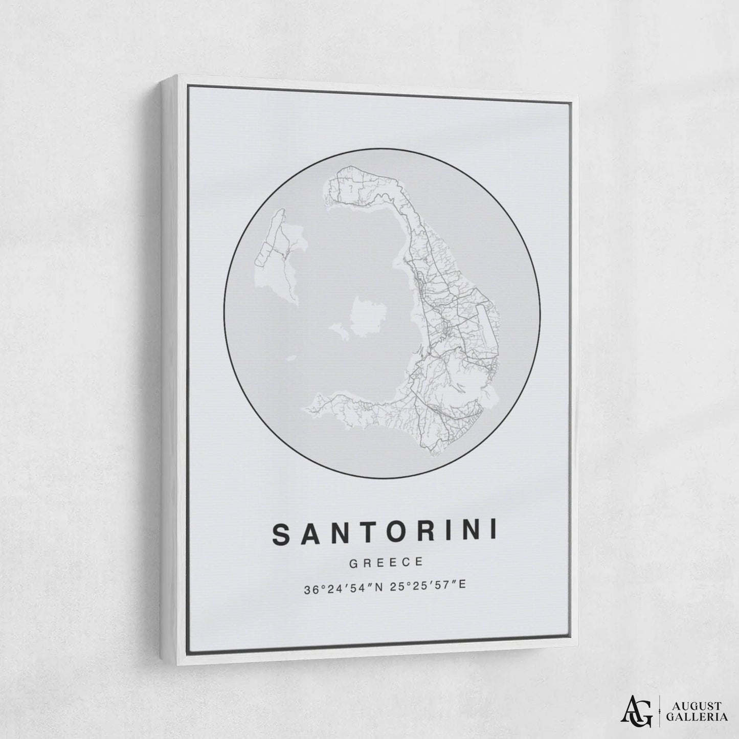 Santorini Minimalist Map