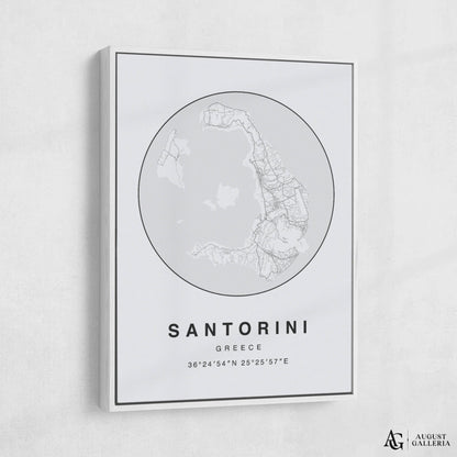 Santorini Minimalist Map
