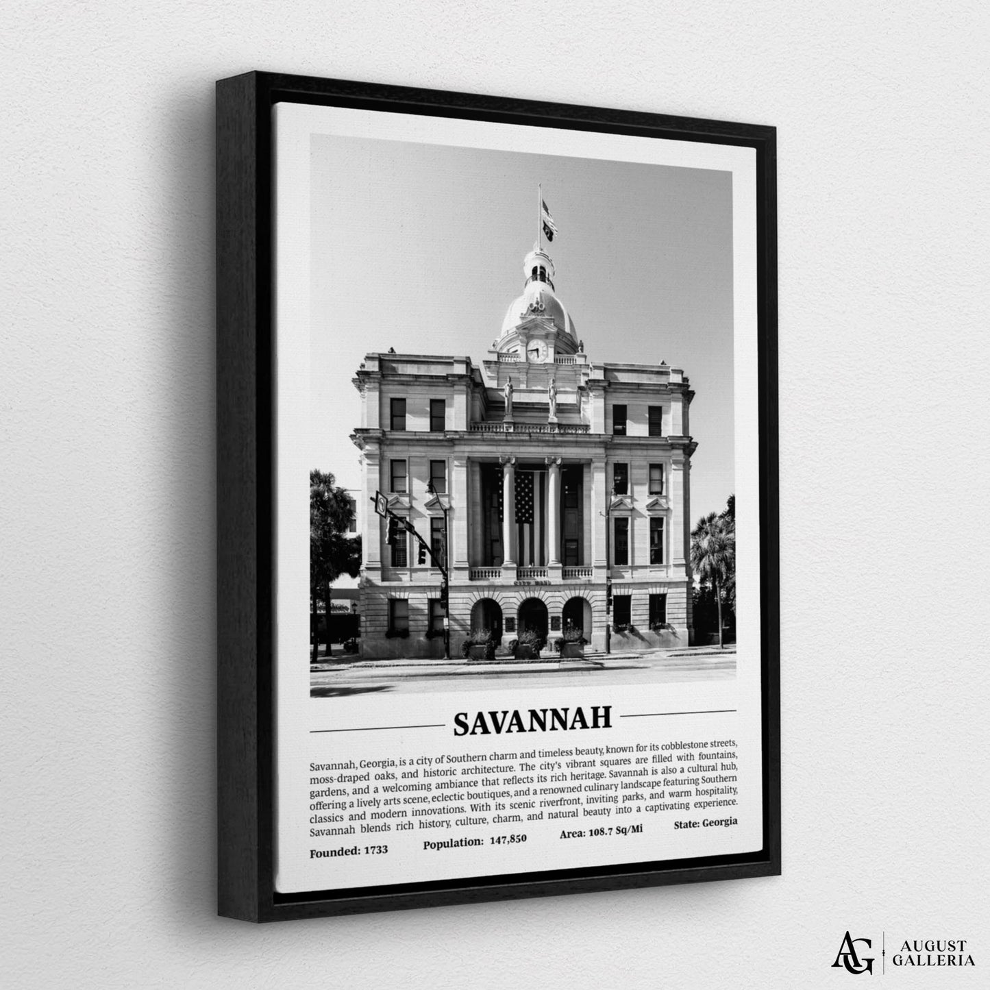 Savannah Black & White City Print