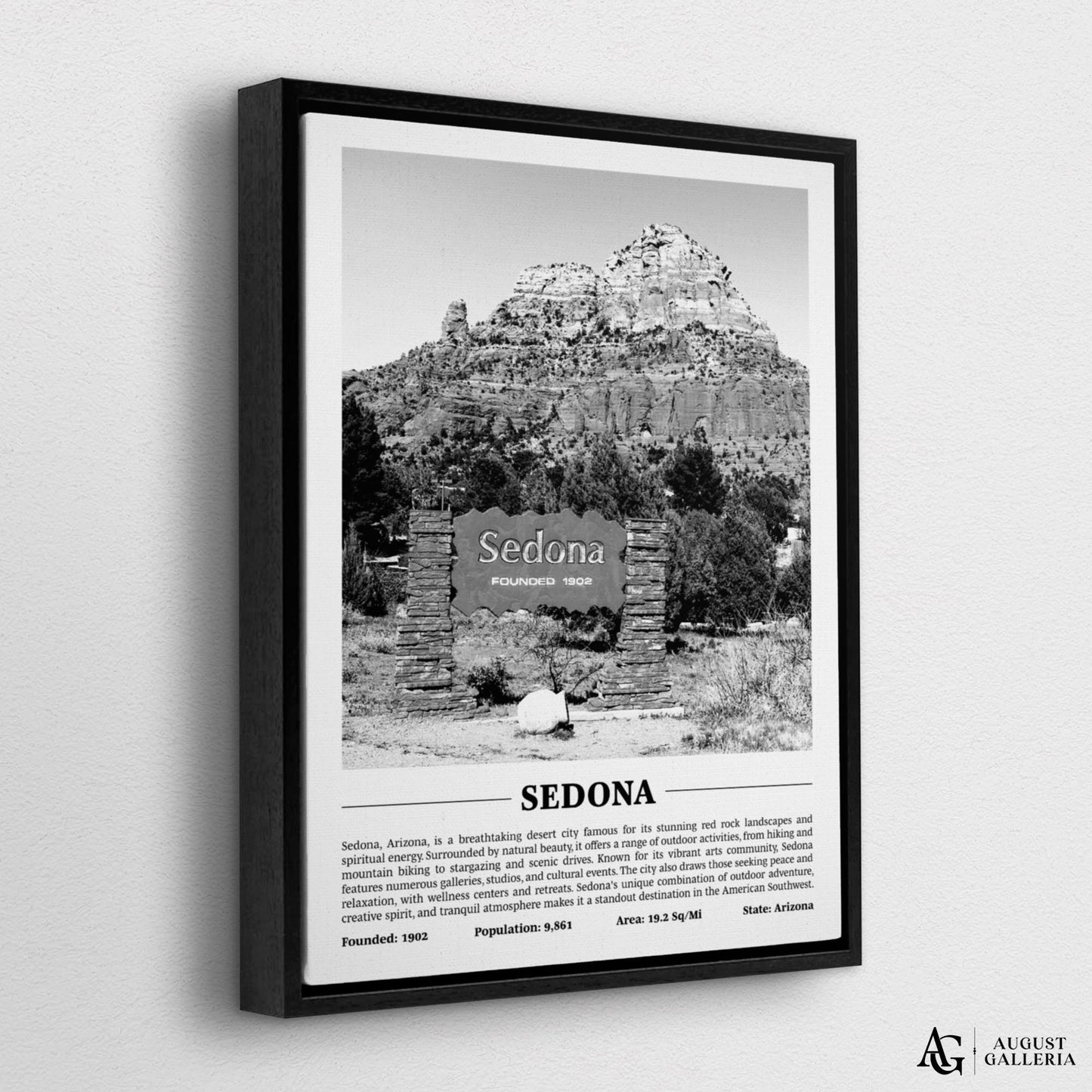 Sedona Black & White City Print