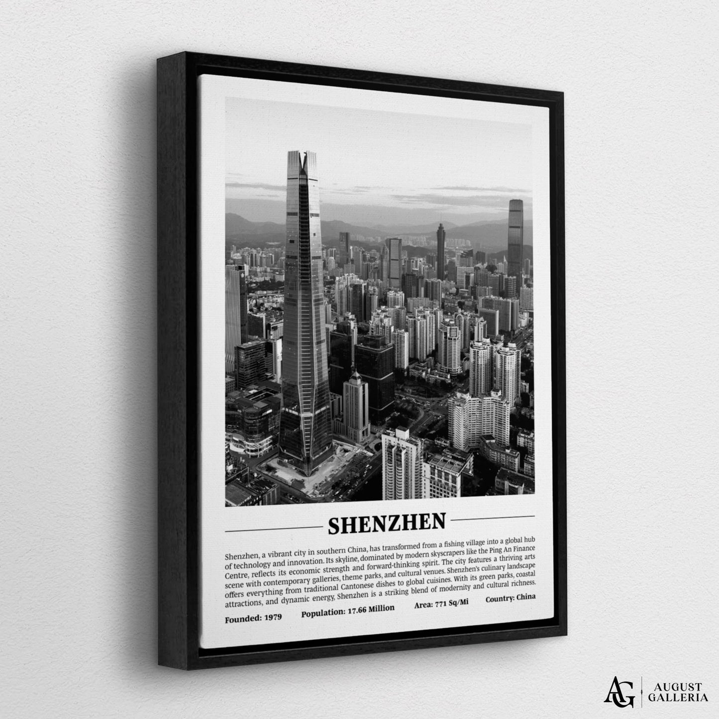 Shenzhen Black & White City Print